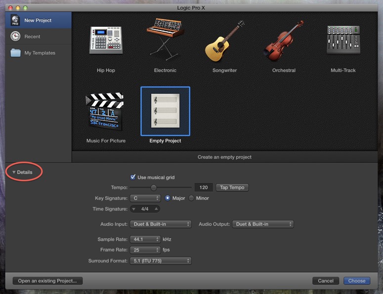 Logic Pro X Default Templates